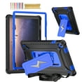 thumbnail image 1 of Kids Friendly Case for Samsung Galaxy Tab A9 8.7" 2023 SM-X110 / SM-X115 with Kickstand & Crossbody Strap, Heavy Duty Shockproof Three Layer Protective Rugged Cover for Tab A9, Blackblue, 1 of 8
