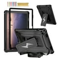 thumbnail image 1 of Kids Friendly Case for Samsung Galaxy Tab A9 Plus 11.0" 2023 SM-X210 / SM-X215 / SM-X216 with Kickstand & Crossbody Strap, Heavy Duty Shockproof Three Layer Protective Rugged Cover, Black, 1 of 8
