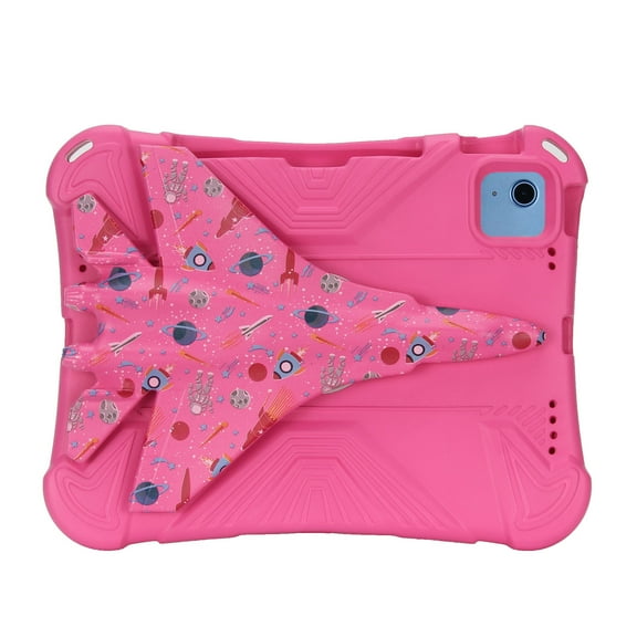 Kids Friendly Case for iPad Pro 11 2022/2021/2020/2018/Air 4/Air 5/Air 11 2024/10th Gen 10.9 2022, Durable Shockproof Protective Silicone PC Kickstand Cover Case, Rose