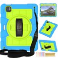 thumbnail image 1 of Kids Friendly Case for iPad Pro 11 2022/2021/2020/2018, for iPad Air 5/Air 4 Tablet Case - with Rotatable Wristband Hidden Stand Shoulder Strap Military Grade Shockproof Cover - Blue, 1 of 7
