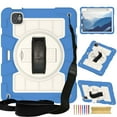 thumbnail image 1 of Kids Friendly Case for iPad Pro 11 2022/2021/2020/2018, for iPad Air 5/Air 4 Tablet Case - with Rotatable Wristband Hidden Stand Shoulder Strap Military Grade Shockproof Cover - Skyblue, 1 of 7