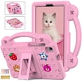 thumbnail image 1 of Kids Friendly EVA Case for Samsung Galaxy Tab A7 Lite 8.7" 2021 SM-T225/SM-T220/SM-T225N/SM-T227U, Built-in Anti-Slip Handle/Foldable Stand, Durable Shockproof Protective Case - Pink, 1 of 1