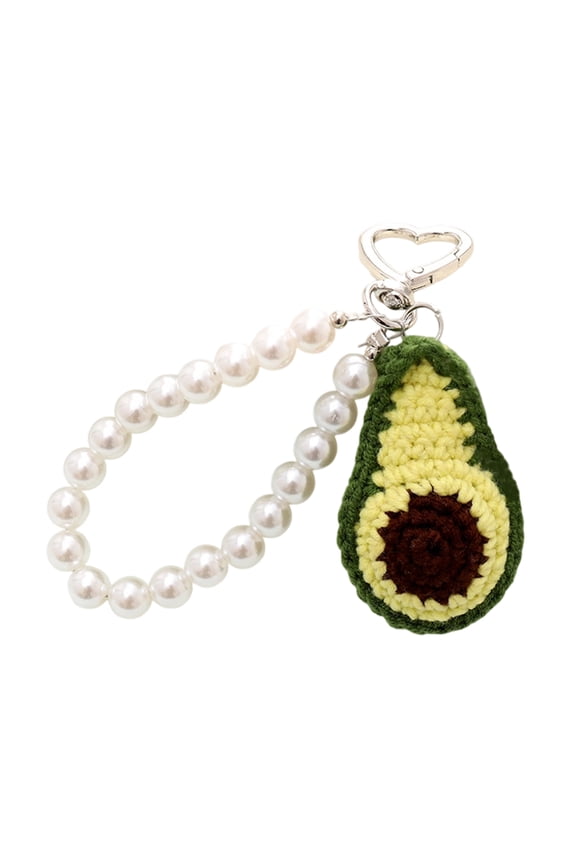 Kids Friendly Fruit Designs Phone Lanyard Secure Anti Drop Crafted Yarns Cord Beaded Key Chain For Children Students