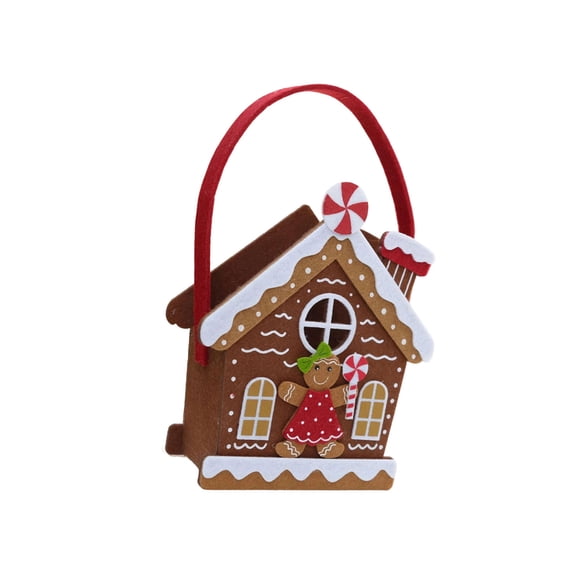 Kids Friendly Holiday Gingerbreads Felts Houses Desktop Display Handheld Decoration For Christmas Birthdays Parties