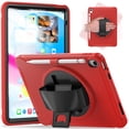 thumbnail image 1 of Kids Friendly Rugged Case for iPad 10th Gen 10.9 Inch 2022, Built-in 360° Rotatable Stand-Hand/Pencil Holder Heavy Duty Protection Cover for iPad 10th Generation, Red, 1 of 10