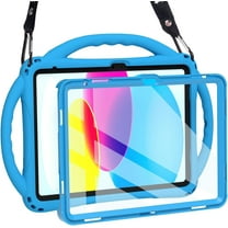 Kids-Friendly Silicone Case with Built-in Screen Protector for 11" iPad 11th Gen 2025 (A16) & 10.9" iPad 10th Gen 2022 (Blue)