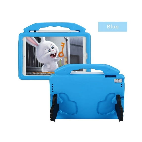 Kids Friendly Tablet Case for Apple iPad (6th/5th Generation) 9.7" & iPad Air 2 9.7" & iPad Air 9.7 Inch - Lightweight Portable Handle Case Shockproof Hard Rugged Cover with Stand (Blue)