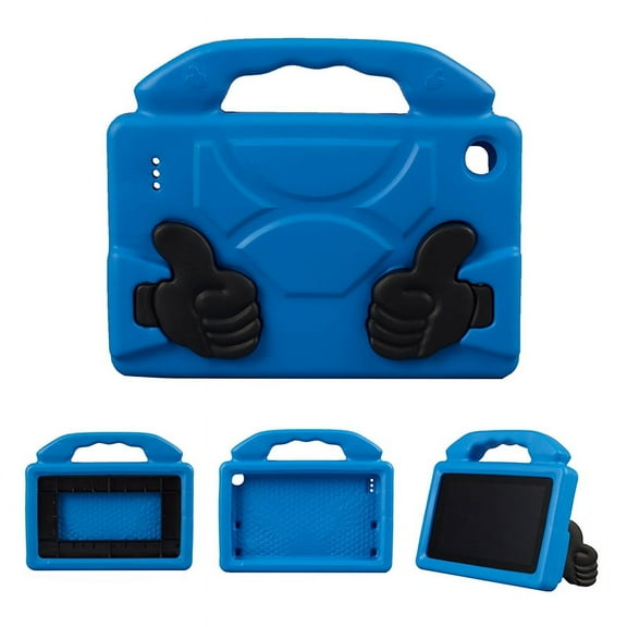 Kids Friendly Tablet Case for Kindle Fire 7 (9th Generation & 7th Generation & 5th Generation) - Portable Handle Case Shockproof Hard Rugged Cover with Stand for Amazon Fire Tablet 7 Inch (Blue)