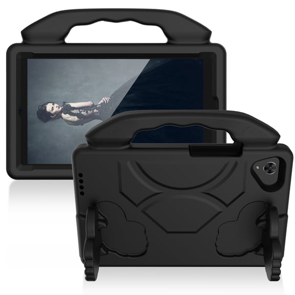Kids Friendly Tablet Case for Samsung Galaxy Tab A 8.0" 2019 (Model SM-T290 or SM-T295) - Portable Handle Case EVA Foam Protector Shockproof Hard Rugged Cover with Stand (Black)