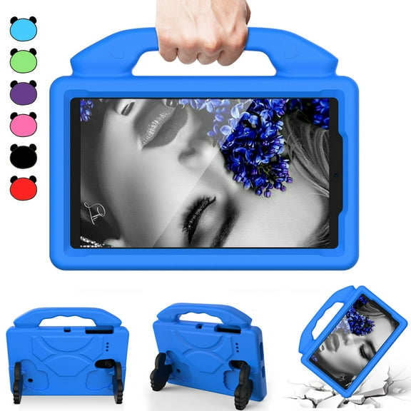 Kids Friendly Tablet Case for Samsung Galaxy Tab A 8.0" 2017 (Model SM-T380 or SM-T385) - Portable Handle Case EVA Foam Protector Shockproof Hard Rugged Cover with Stand (Blue)