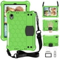 thumbnail image 1 of Kids Friendly Tablet Case for iPad mini 6th Gen 8.3" 2021, Heavy Duty Wristband Shoulder Strap Crossbody Lanyard Cover with Kickstand Military Grade Anti-Drop Shockproof Case, Green, 1 of 6