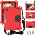 thumbnail image 1 of Kids Friendly Tablet Case for iPad mini 6th Gen 8.3" 2021, Heavy Duty Wristband Shoulder Strap Crossbody Lanyard Cover with Kickstand Military Grade Anti-Drop Shockproof Case, Red, 1 of 6