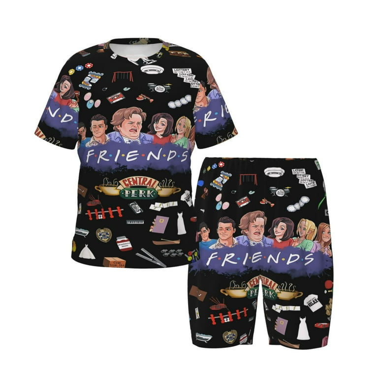 Kids Friends Tv Show Shirt And Short Set Cartoon Printed Pajamas Set Summer Short Pjs For Boys Girls Teens Walmart