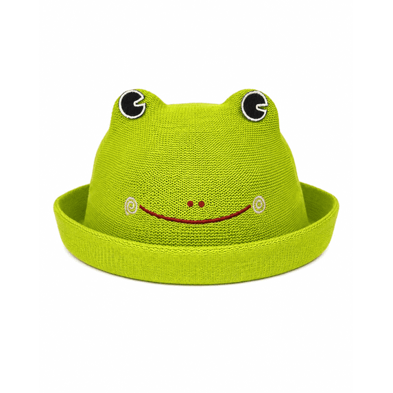 Kids Frog Bucket Hat Cute Cartoon Sun Hat, Adjustable Fit - Lightweight Breathable Outdoor Design(6-12 Years Old)