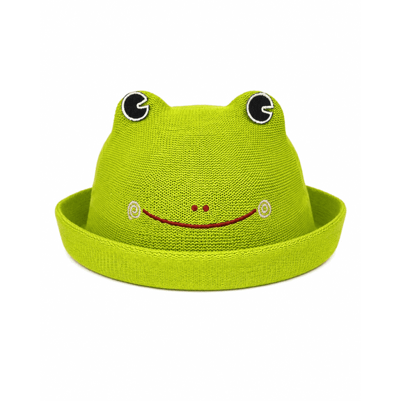 Kids Frog Bucket Hat Cute Cartoon Sun Hat, Adjustable Fit - Lightweight Breathable Outdoor Design(6-12 Years Old)