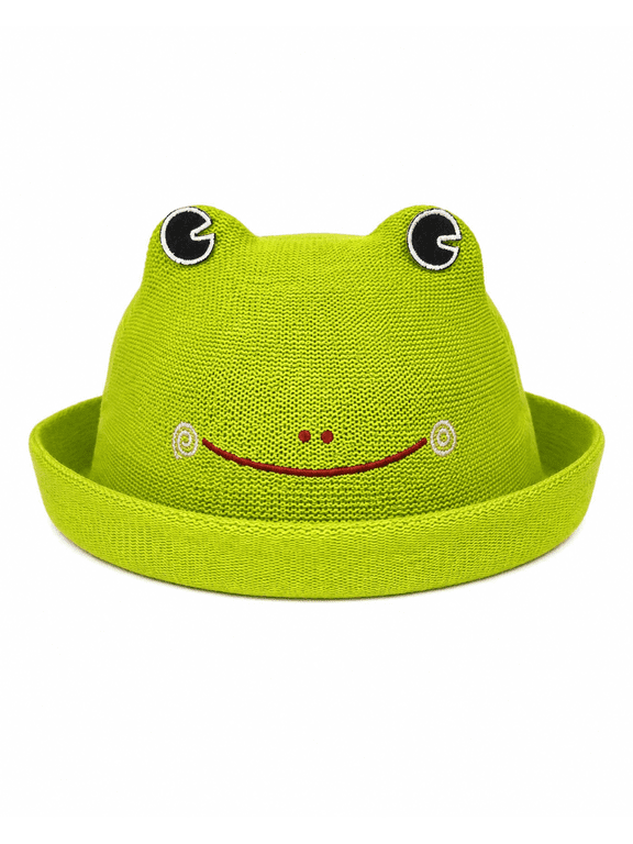 Kids Frog Bucket Hat Cute Cartoon Sun Hat, Adjustable Fit - Lightweight Breathable Outdoor Design(6-12 Years Old)
