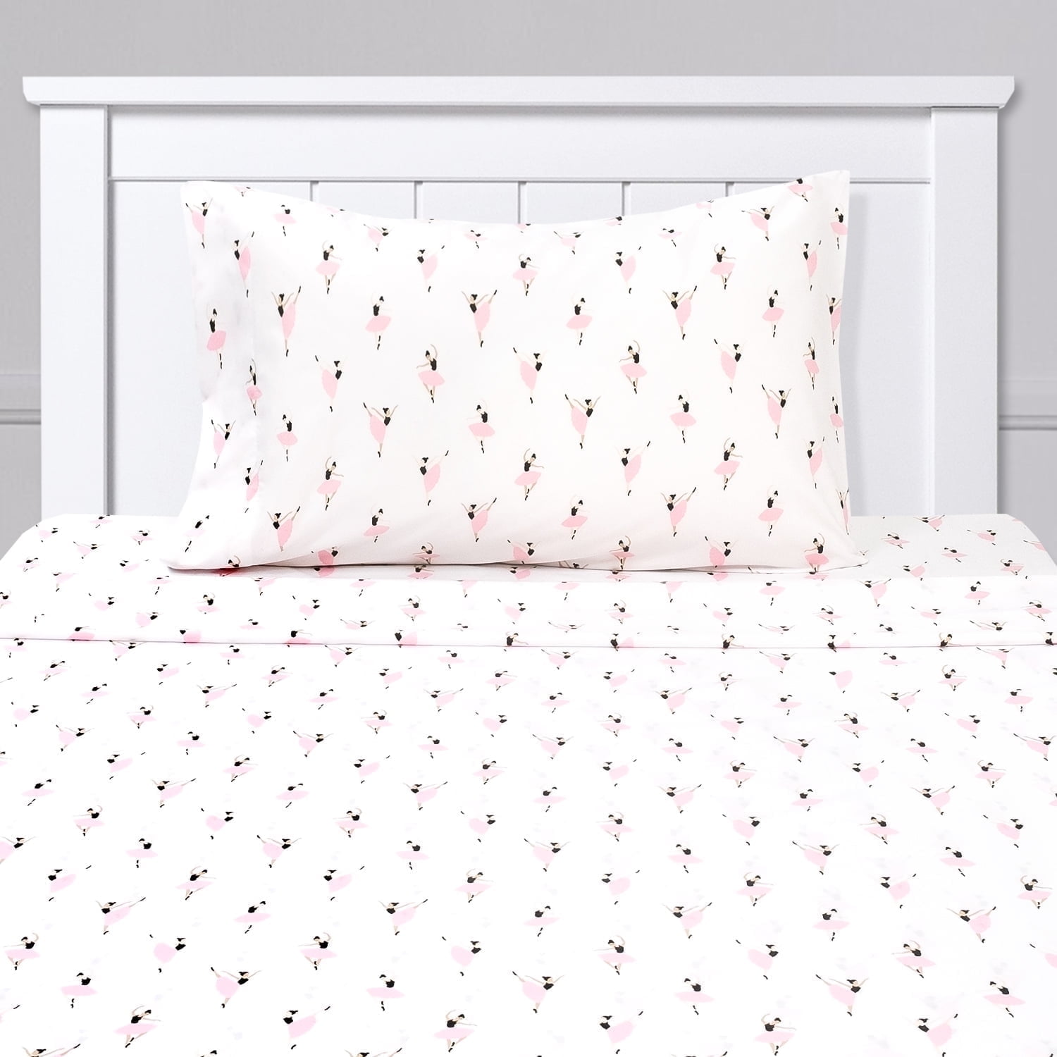 Pink Ballerina Print Twin XL Microfiber Kids' Sheet Set