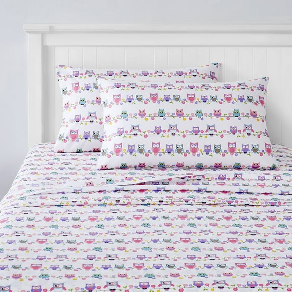 Colorful Owls Kids Sheet Set Full