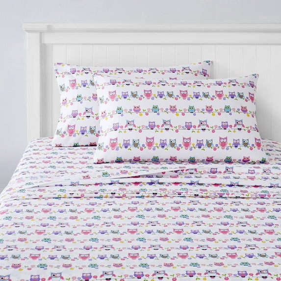 Colorful Owls Kids Sheet Set Full