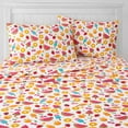 thumbnail image 1 of Kids Fun & Bright Printed Microfiber Sheet Sets, Ultra Soft Fitted Sheets with Straps - Fruity Fun, Full Size, 1 of 5