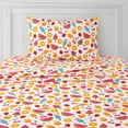 thumbnail image 1 of Kids Fun & Bright Printed Microfiber Sheet Sets, Ultra Soft Fitted Sheets with Straps - Fruity Fun, Twin Size, 1 of 5