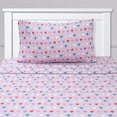 thumbnail image 1 of Kids Fun & Bright Printed Microfiber Sheet Sets, Ultra Soft Fitted Sheets with Straps - Hearts, Twin Size, 1 of 5