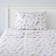 Kids Fun & Bright Printed Microfiber Sheet Sets, Ultra Soft Fitted Sheets with Straps - Magical Unicorns, Twin XL Size