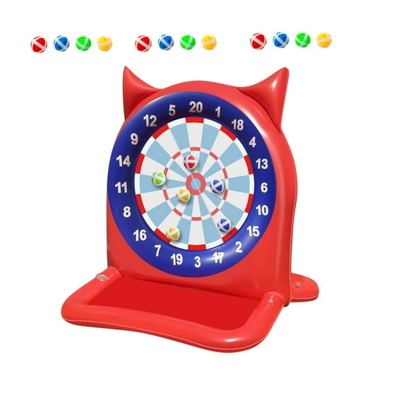 Kids Fun Pool Toys, Inflatable Dart Board Water Games, Swimming Pool Floats, Beach Yard Outdoor Play, Backyard Party Birthday Gift for 6-12 Years Old Boys Girls Teen Adult-Red