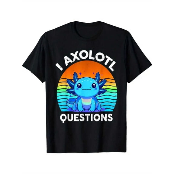 Kids Funny "I Axolotl Questions" Retro Graphic T-Shirt, T-Shirt for Kids Youth, 180gsm, 100% Cotton