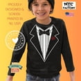 thumbnail image 1 of Kids Funny Tuxedo Long Sleeve T-Shirt Black, Rose, Youth Large, 1 of 4