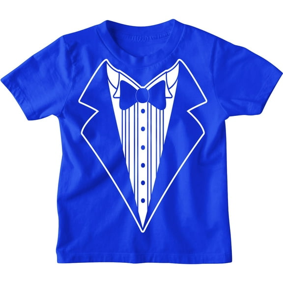 Kids Funny Tuxedo T-Shirt Royal, Youth S