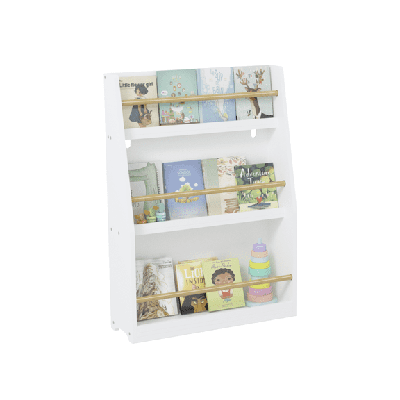 Kids Furniture 3 Tier Kids Book Shelf,Kids Book Rack, Helps Keep Bedrooms, Playrooms, and Classrooms Organized,White,Baby Furniture