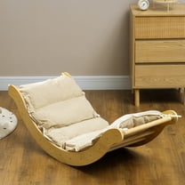 Kids Furniture Qaba Toddler Climbing Toys, Indoor 4 In 1 Pikler Climbing Set with Arch Climber, Ramp & Cushion, Wooden Montessori Climbing Set, Baby Play Gym for Indoor Playground, Wood,Baby Nursery