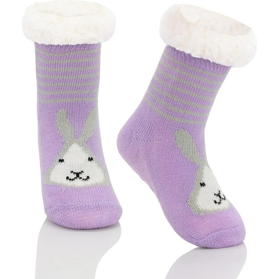 Kids Fuzzy Socks with Grips Toddler Slipper Socks Baby Christmas Socks Boys Girls Winter Socks Cozy Socks for Kids 1Pairs