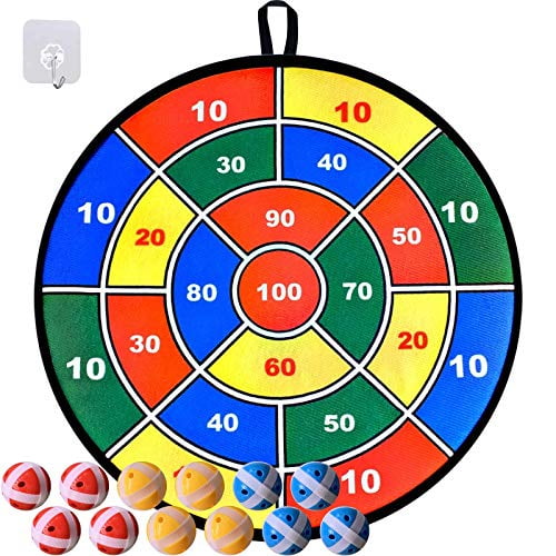 Kids Game Dart Board Set,29 Inches Large Fabric Dartboard with Sticky Balls and a Hook,Upgraded Safe Dart Game Toy Gift for Boys Girls Children Indoor Outdoor Activity Party Games