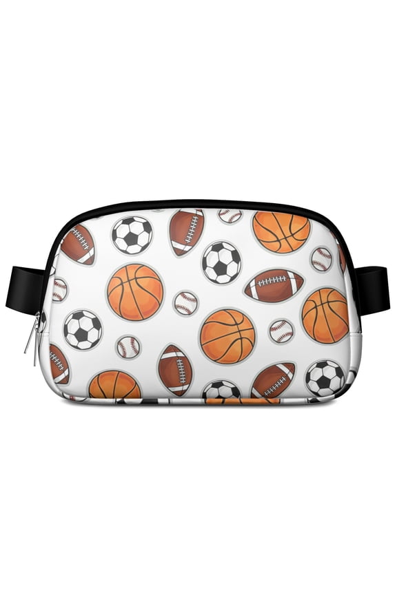 Kids Game Day Fanny Pack – Sports-Themed Waist Bag with Ball Prints for Boys, Teenagers, and Team Players