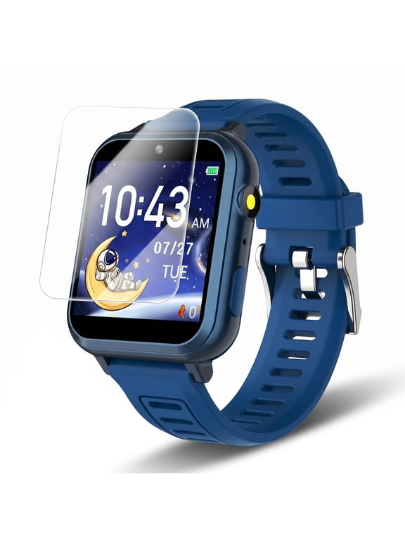 Kids Game Smart Watch for Kids Watch Gift for 4-12 Year Old Boys Toys for Kids with 39 Puzzle Games HD Touch Screen Camera Music Player Pedometer Alarm Clock Calculator Flashlight 12/24hr