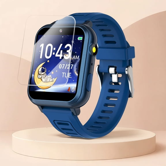 Kids Game Smart Watch for Kids Watch Gift for 4-12 Year Old Boys Toys for Kids with 39 Puzzle Games HD Touch Screen Camera Music Player Pedometer Alarm Clock Calculator Flashlight 12/24hr