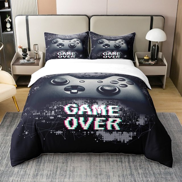 Kids Gamer Duvet Cover Set Twin Full Queen King Size for Boys Child