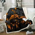 thumbnail image 1 of Gaming Gamer Fleece Blanket 40x50 Video Games Sherpa Blanket,Black and Orange Blanket Glowing Geometric Grid Throw Blanket for Sofa,Gradient Game Controller Flannel Blanket, 1 of 5