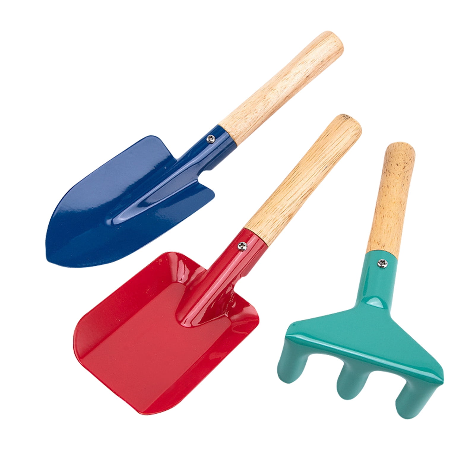 Kids Gardening Tools Set Metal with Wooden Handle Beach Sandbox Toy ...