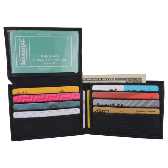 Kids Genuine Leather Slim Flap Up Card ID Bifold Wallet