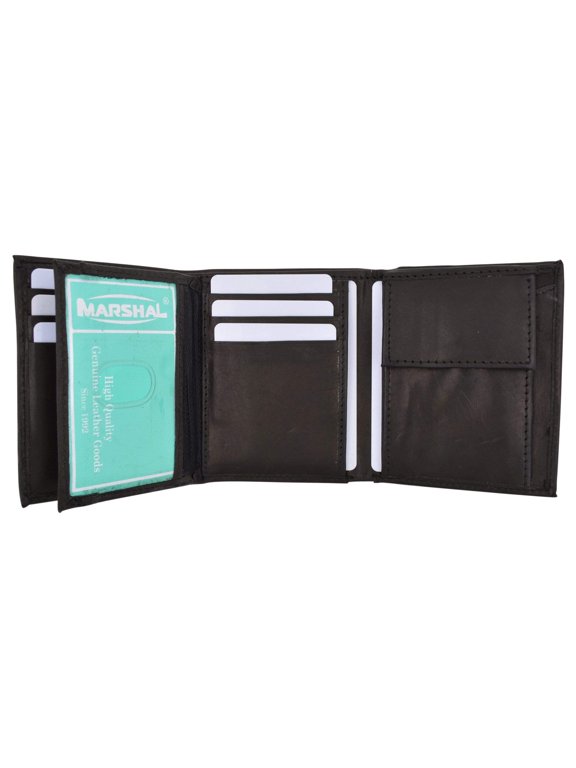 Kids Genuine Leather Trifold Flap ID Credit Card Holder Coin Pocket Small Wallet MK200 (C)