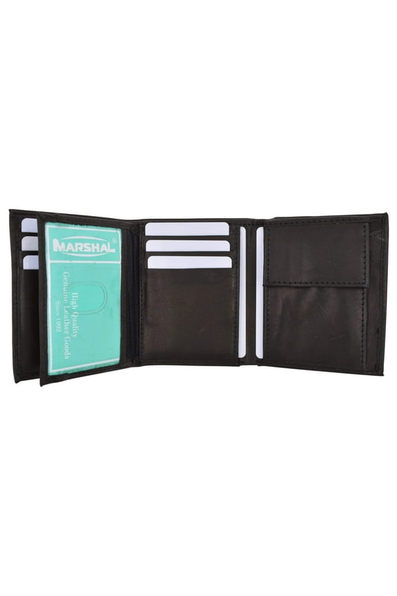 Kids Genuine Leather Trifold Flap ID Credit Card Holder Coin Pocket Small Wallet MK200 (C)