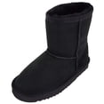 thumbnail image 1 of Kids Genuine Sheepskin Boot with Reinforced Heel by SNUGRUGS - Black - US 7, 1 of 7