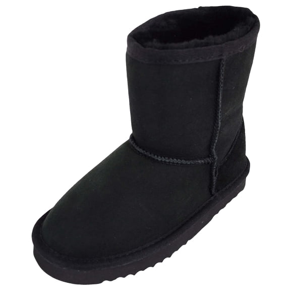 Kids Genuine Sheepskin Boot with Reinforced Heel by SNUGRUGS - Black - US 7