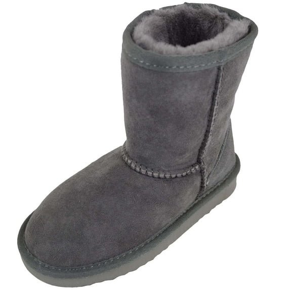 Kids Genuine Sheepskin Boot with Reinforced Heel by SNUGRUGS - Grey - US 1