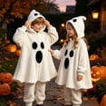 thumbnail image 1 of Kids Ghost Zip Up Hoodie â Versatile Halloween Themed 2-Piece Set for Kids Ages 4-14 Years, Cozy Soft Loungewear for Sleepwear Parties and Daily Wear, 1 of 4