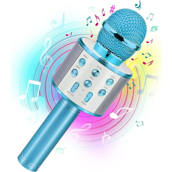 Kids Gifts for 6 7 8 9 10 11 Year Old Boys Girls, Karaoke Microphone for Kids Popular Toys for 5-12 Year Old Boys Girls Christmas Birthday Gifts for Toddler Teenage Girl Boy - Blue