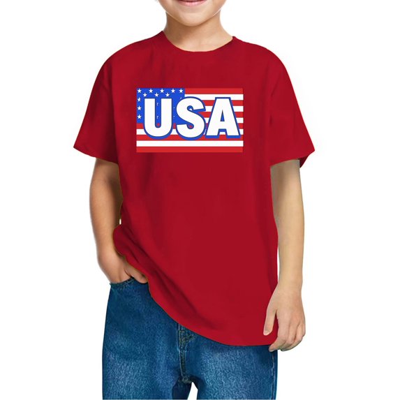 Kids Girl Boy Crew Neck T Shirts Lounge Tee Tops for Child Short Sleeve 4th of July Graphic Fall Summer Shirts 2026 Clothes Trendy Country Concert 5 Years